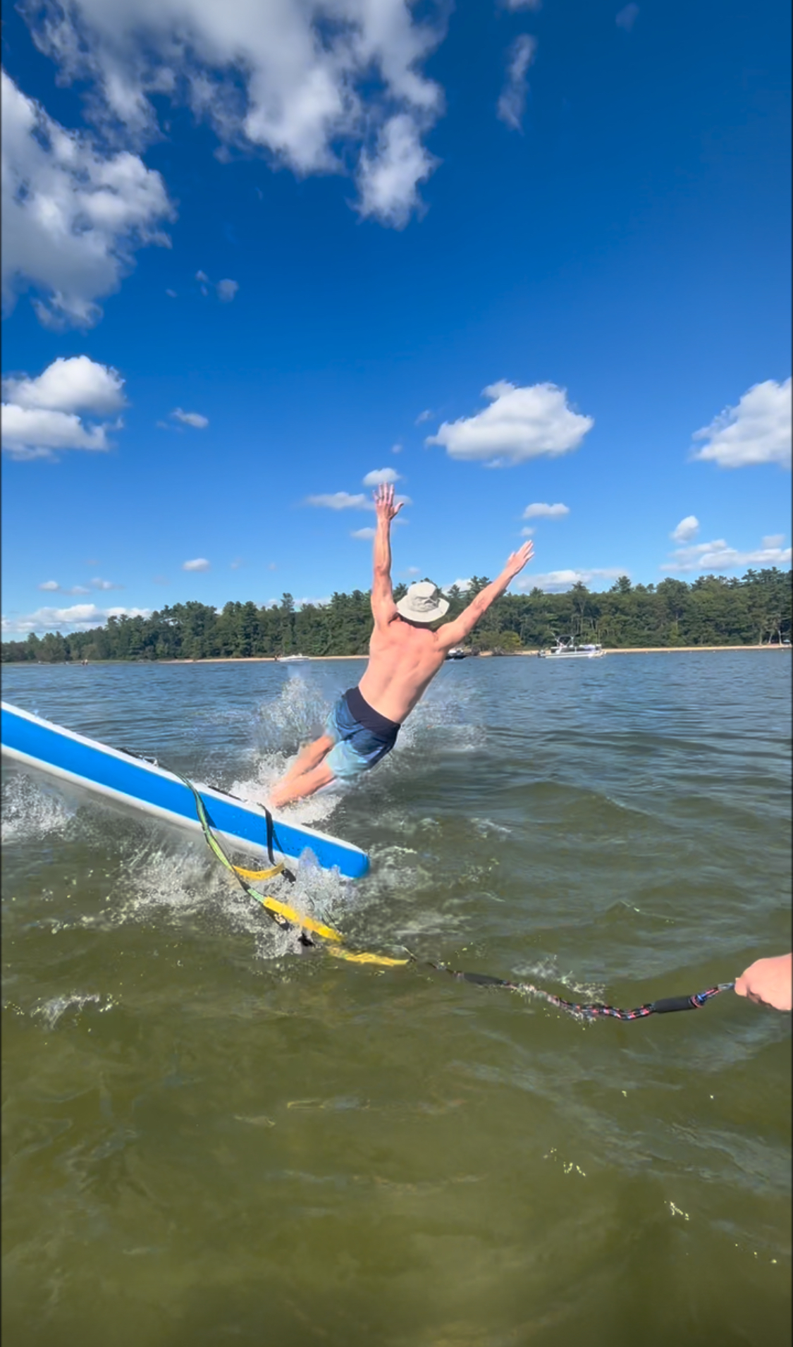 Diving off the raft