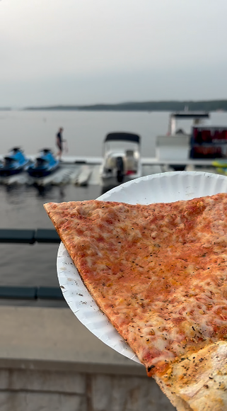 Naples Home Slice pizza at Lakes Region Brewing