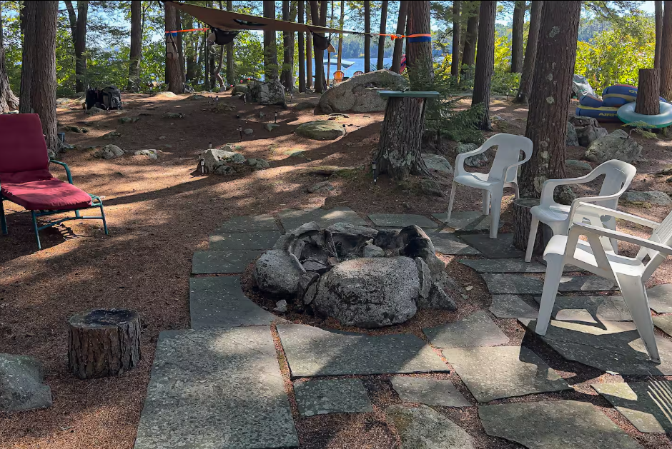 Fire pit at Pine Island